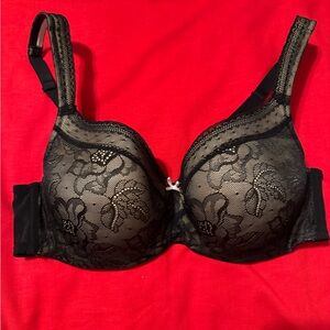 Cacique Black Embossed Underwire Bra